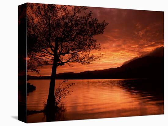 Red Sky at Sunset, Coniston Water, Consiton, Lake District, Cumbria, England, United Kingdom-Pearl Bucknall-Premier Image Canvas