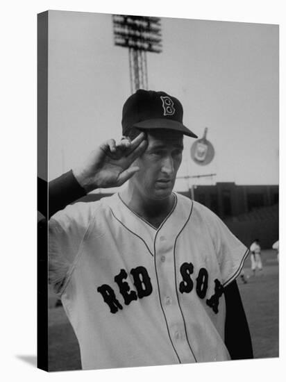 Red Sox Player Ted Williams Suited Up for Playing Baseball-Ralph Morse-Premier Image Canvas