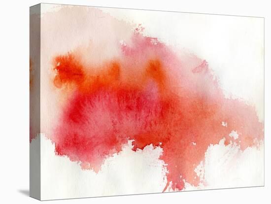 Red Spot, Watercolor Abstract Hand Painted Background-katritch-Stretched Canvas