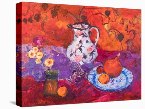 Red Still Life with Chinese Lantern-Ann Oram-Premier Image Canvas