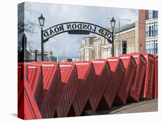 Red Telephone Box Sculpture Entitled Out of Order by David Mach, Kingston Upon Thames, Surrey-Hazel Stuart-Premier Image Canvas
