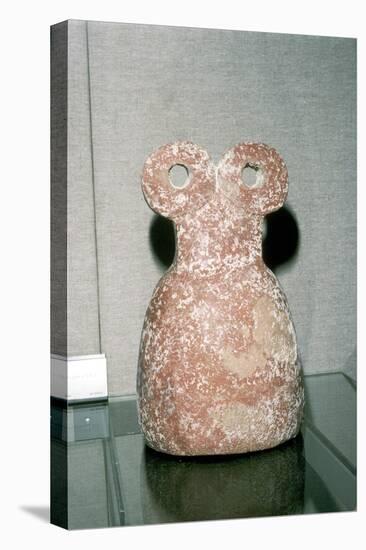 Red terracotta Eye Idol, Tell Brak, N.Syria, Chalcolithic period, 3300 -3000 BC. Artist: Unknown-Unknown-Premier Image Canvas