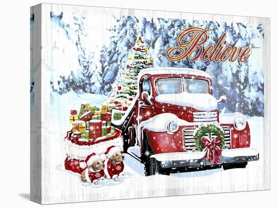 Red Truck Christmas-Old Red Truck-Premier Image Canvas