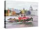 Red Tug passing St. Pauls, 1996-Terry Scales-Premier Image Canvas