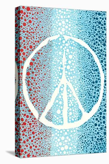 Red White and Blue Peace Sign-null-Stretched Canvas