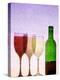 Red Wine Bottle with Three Glasses-Peter Howard Smith-Premier Image Canvas