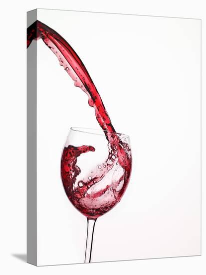 Red Wine Pouring into a Glass from Bottle-null-Premier Image Canvas
