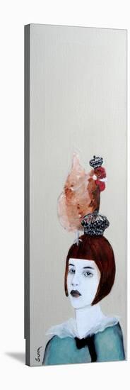 Redhead Crowned by a Chicken, 2016-Susan Adams-Premier Image Canvas
