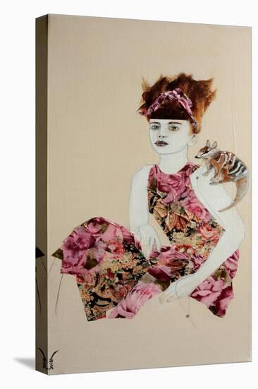 Redhead, Pink Dress and Numbat, 2016.-Susan Adams-Premier Image Canvas