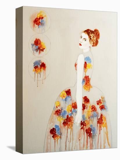 Redhead with Red and Blue Flowers, 2016-Susan Adams-Premier Image Canvas