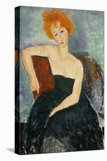 Redheaded Girl in Evening Dress, 1918 (Oil on Canvas)-Amedeo Modigliani-Premier Image Canvas