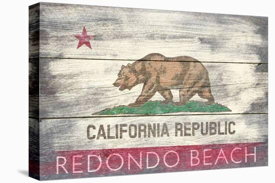 Redondo Beach, California - Barnwood State Flag-Lantern Press-Stretched Canvas