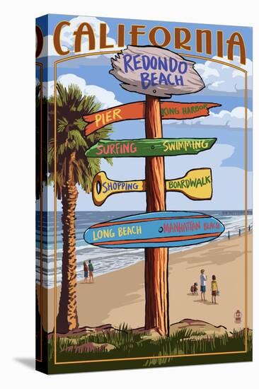 Redondo Beach, California - Destination Sign-Lantern Press-Stretched Canvas