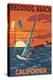 Redondo Beach, California - Wind Surfing-Lantern Press-Stretched Canvas