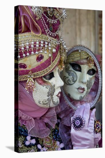 Reflection in Mirror Venice at Carnival Time, Italy-Darrell Gulin-Premier Image Canvas