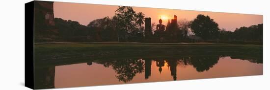 Reflection of Buddha Statue on Water, Sukhothai Historical Park, Sukhothai, Thailand-null-Premier Image Canvas