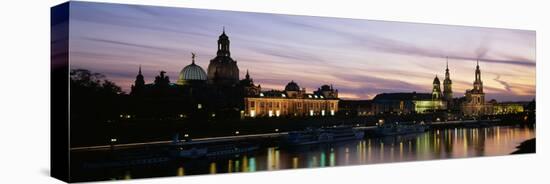 Reflection of Buildings on Water, Dresden Frauenkirche, River Elbe, Dresden, Saxony, Germany-null-Premier Image Canvas