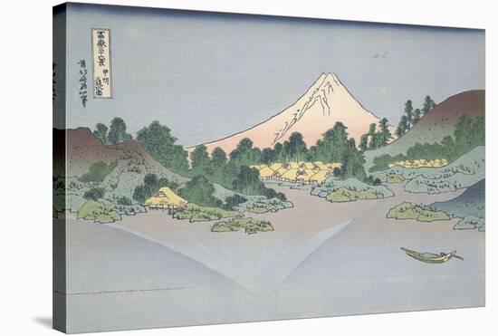 Reflection of Fuji in Lake Misaka in Kai Province, 1831-Katsushika Hokusai-Stretched Canvas