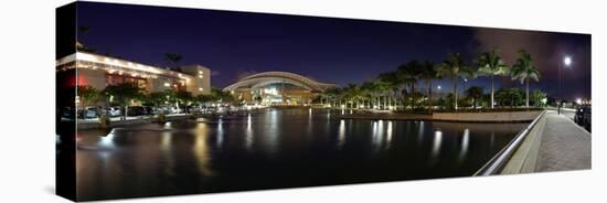 Reflection of lights on water, Puerto Rico Convention Center, Isla Grande, Santurce, San Juan, P...-null-Premier Image Canvas