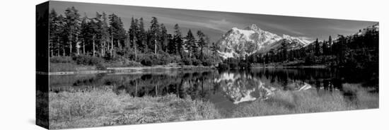 Reflection of Mountains in a Lake, Mt Shuksan, Picture Lake, North Cascades National Park-null-Premier Image Canvas