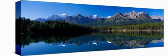 Reflection of Mountains in Herbert Lake, Banff National Park, Alberta, Canada-null-Premier Image Canvas