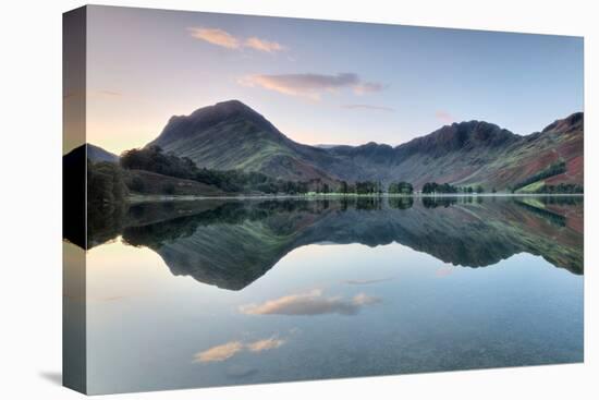 Reflection of Mountains in the Lake, Buttermere Lake, English Lake District, Cumbria, England-null-Premier Image Canvas