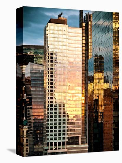 Reflection of the Sunset on the Windows of Buildings at Manhattan, Times Square, NYC, US, USA-Philippe Hugonnard-Premier Image Canvas