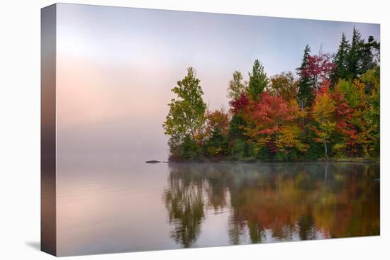 Reflection of trees on water, Seventh Lake, Adirondack Mountains State Park, New York State, USA-null-Premier Image Canvas