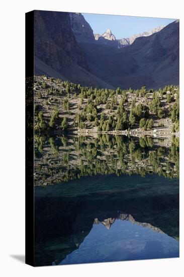 Reflections in a lake in the remote and spectacular Fann Mountains, part of the western Pamir-Alay-David Pickford-Premier Image Canvas