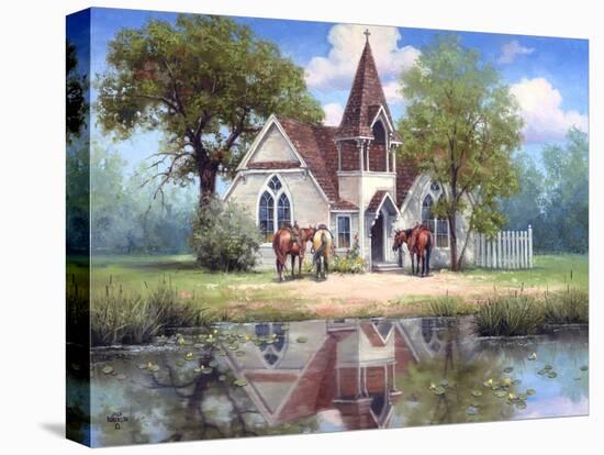 Reflections of a Country Church-Jack Sorenson-Stretched Canvas