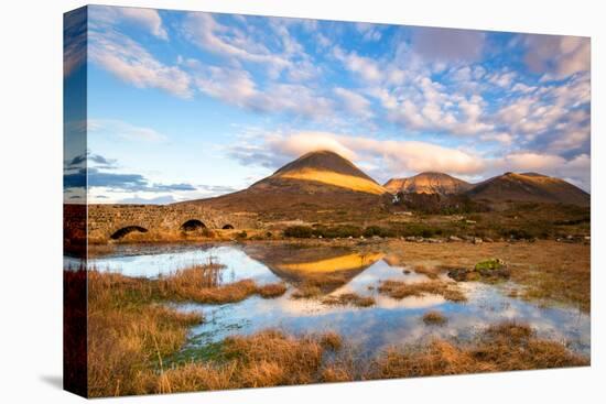 Reflections on a Lochan at Sligachan Bridge on the Isle of Skye, Scotland UK-Tracey Whitefoot-Premier Image Canvas