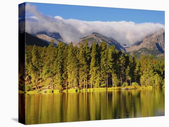 Reflections on Sprague Lake, Rocky Mountain National Park, Colorado, USA-Michel Hersen-Premier Image Canvas