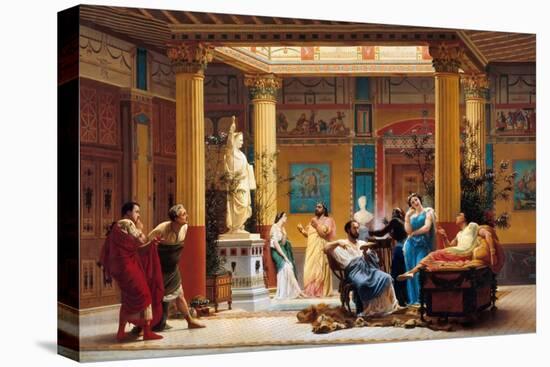 Rehearsal of Joueur De Flûte and La Femme De Diomède in the Atrium of Prince Napoleon's Pompeian-Gustave Clarence Rodolphe Boulanger-Premier Image Canvas