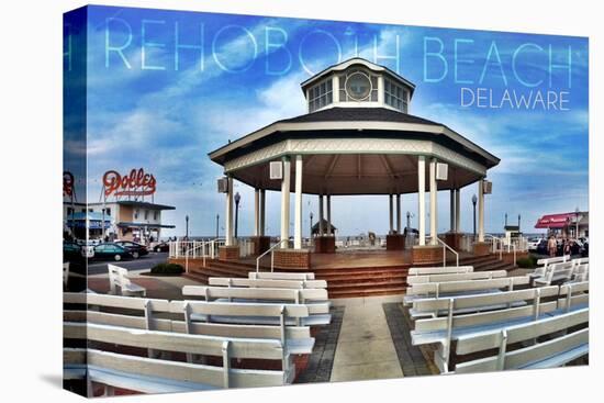 Rehoboth Beach, Delaware - Bandstand Day-Lantern Press-Stretched Canvas