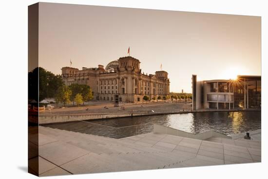 Reichstag Parliament Building at sunset, The Paul Loebe Haus building, Mitte, Berlin, Germany-Markus Lange-Premier Image Canvas