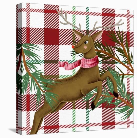 Reindeer Plaid 2-Kim Allen-Stretched Canvas
