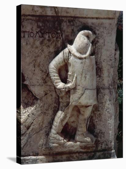 Relief Depicting Gladiator, Along Marble Road-null-Premier Image Canvas