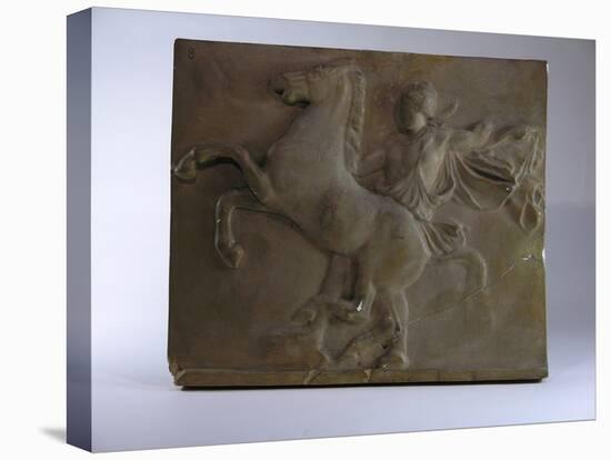 Relief Fragment Depicts A Figure with A Horse, A Copy of A Frieze In the Classical Greek Style-James Wehn-Premier Image Canvas