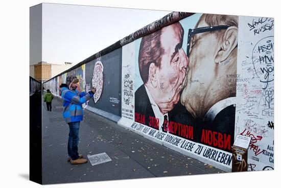 Remains of the Berlin Wall at the East Side Gallery in Berlin, Germany-null-Stretched Canvas