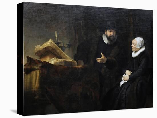 Rembrandt Harmenszoon Van Rijn (1606-1669). Dutch Painter and Etcher. The Mennonite Preacher…-null-Premier Image Canvas