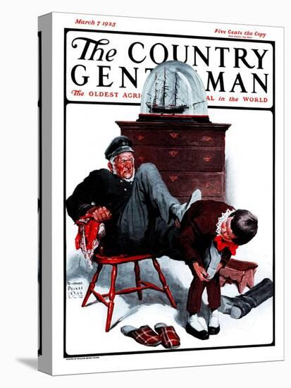 "Removing Sailor's Boots," Country Gentleman Cover, March 7, 1925-William Meade Prince-Premier Image Canvas