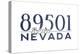 Reno, Nevada - 89501 Zip Code (Blue)-Lantern Press-Stretched Canvas