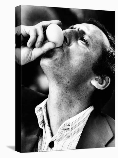 Renzo Arbore Drinking a Fresh Egg-null-Premier Image Canvas