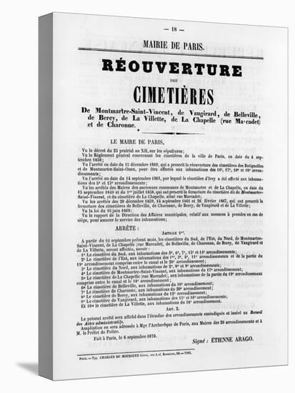 Reouverture Des Cimetieres, from French Political Posters of the Paris Commune, May 1871-null-Premier Image Canvas