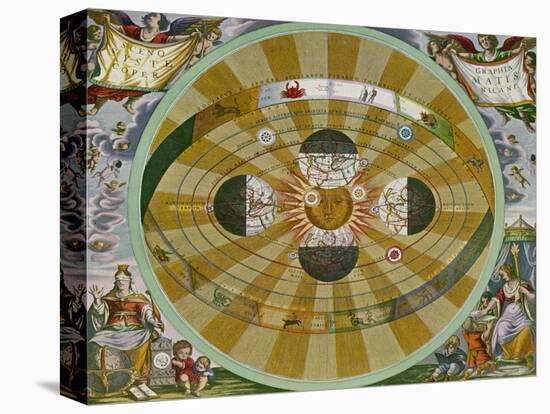 Representation of His System Showing Earth Circling the Sun-Andreas Cellarius-Premier Image Canvas