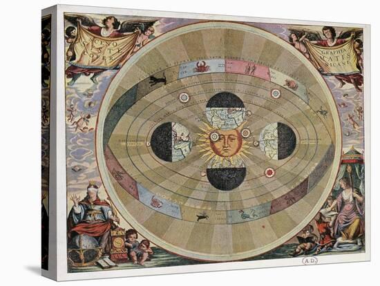 Representation of the Copernican System of the Universe with the Movements of the Earth in Relation-Andreas Cellarius-Premier Image Canvas