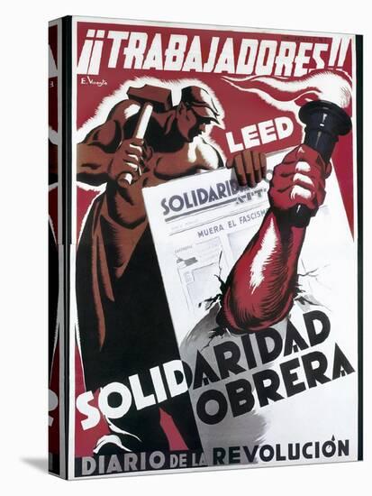 Republican Spanish Civil War Poster-E. Vicente-Stretched Canvas