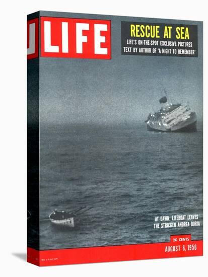 Rescue at Sea, Lifeboat Leaving Sinking Ship Andrea Doria, August 6, 1956-Loomis Dean-Premier Image Canvas