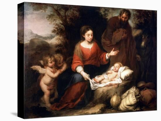 Rest on the Flight into Egypt, C1665-Bartolomé Esteban Murillo-Premier Image Canvas