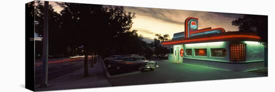 Restaurant Lit Up at Dusk, Route 66, Albuquerque, Bernalillo County, New Mexico, USA-null-Premier Image Canvas